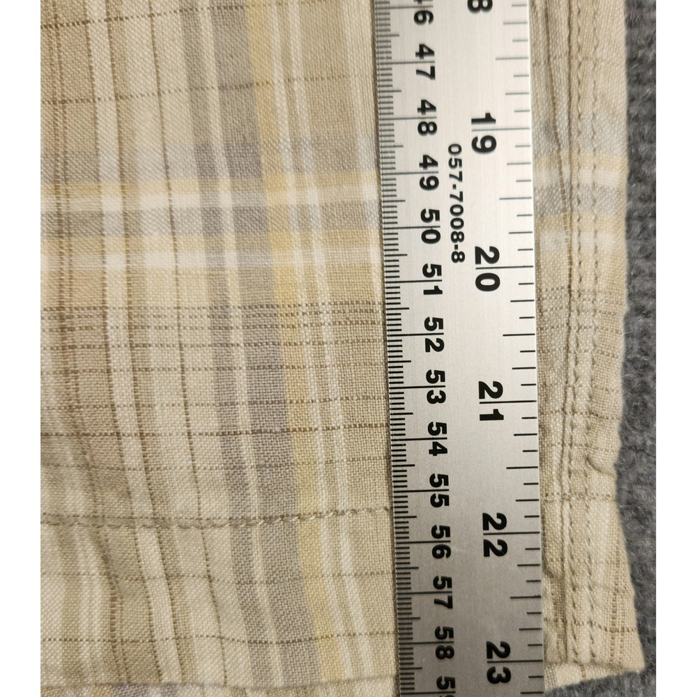 Tommy Bahama Shorts Mens 42 Linen Plaid Beige Silk Blend NEW - Picture 3 of 7